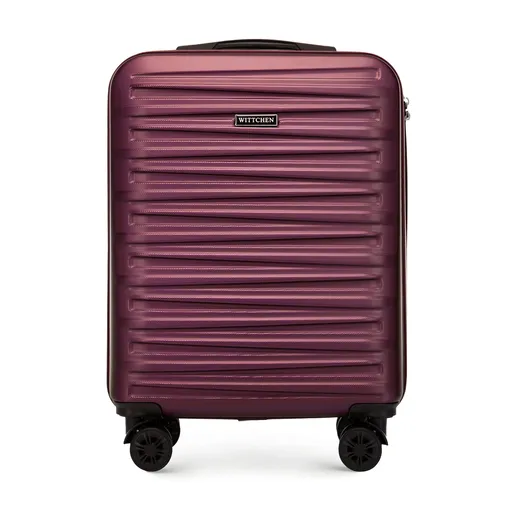 Malý ABS kufor s horizontálnym razením, bordový 56-3A-001-30