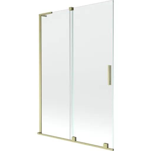 MEXEN/S - Velar L dvojkrídlová posuvná vaňová zástena 120 x 150, transparent, zlatá kartáčovaná 896-120-003-01-55