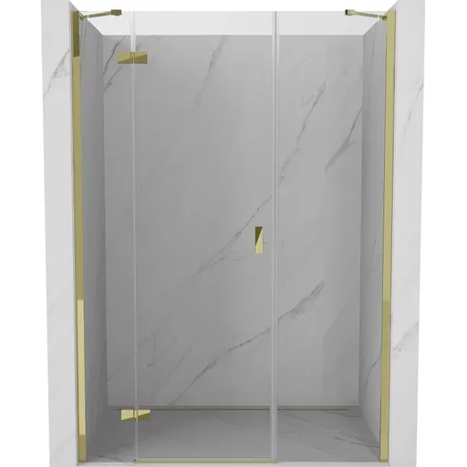 MEXEN/S - Mist-H sprchové dvere krídlové ľavé 155, transparent, zlatá 8A5-155-001-50-00-L