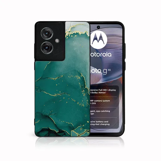 MY ART Ochranný kryt pre Motorola Moto G55 5G GREEN MARBLE (145)