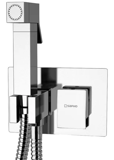 SAPHO - SPECTRE podomietková batéria s bidetovou spŕškou, hranatá, chróm 1102-07