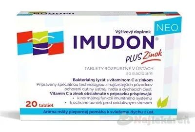 IMUDON NEO +Zinek tbl.20 rozp.v ústech se sladidly