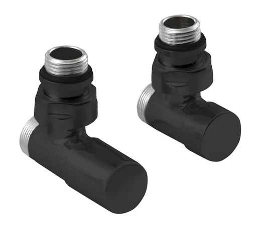 SAPHO - COMPACT BLACK pripojovacia sada ventilov ručná rohová, čierna matná CP5115BS