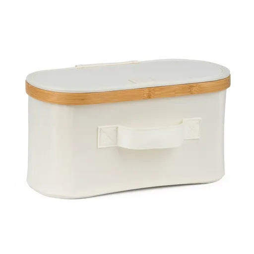 Úložný box G21 30 x 15 x 15 cm, bambusový s vekom, béžový