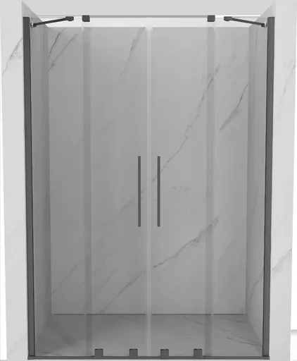 MEXEN/S - Velar Duo posuvné sprchové dvere 160, transparent, grafit metal 871-160-000-02-95