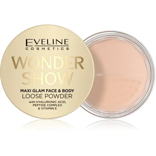 Eveline Cosmetics Wonder Show rozjasňujúci sypký púder na tvár a telo Maxi Glam 6 g