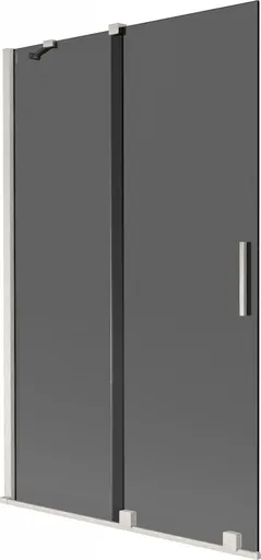 MEXEN/S - Velár dvojkrídlová posuvná vaňová zástena 110 x 150, grafit, nikel kartáčovaný 896-110-000-41-97