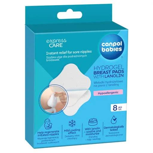 CANPOL BABIES Hydrogélové hojace prsné vankúšiky s lanolínom 8 kusov
