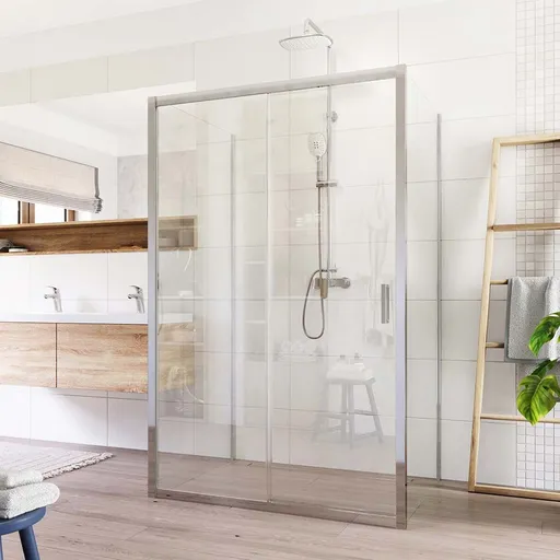 Mereo Sprchovací kút, Lima, obdĺžnik do priestoru U, zasúvací, 80x120x80 cm, chróm ALU, sklo Číre CK85523K