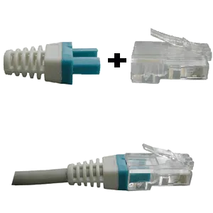 DATACOM Manžetka pre konektor RJ 45 modrá/biela 100 ks